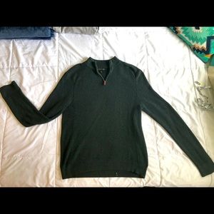 Forest Green 1/4 Zip Knit Sweater